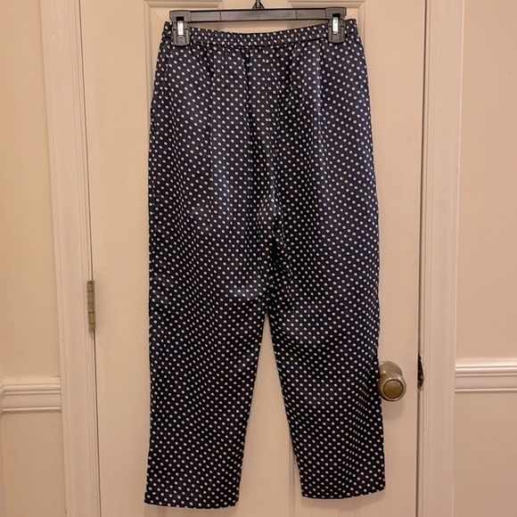 RAQUEL ALLEGRA | Pull On Satin Navy Mint Polka Dot Print Pants - Picture 5 of 6